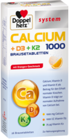 DOPPELHERZ Calcium 1000+D3+K2 system Brausetabl.